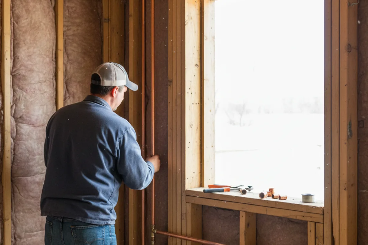 Licensed plumber running new copper supply lines in a Taft home