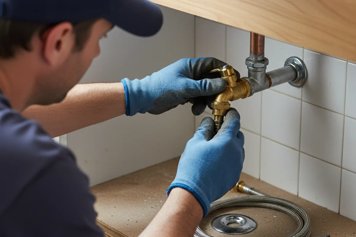 Shutoff valve and fitting work during Emergency Plumbing in Taft